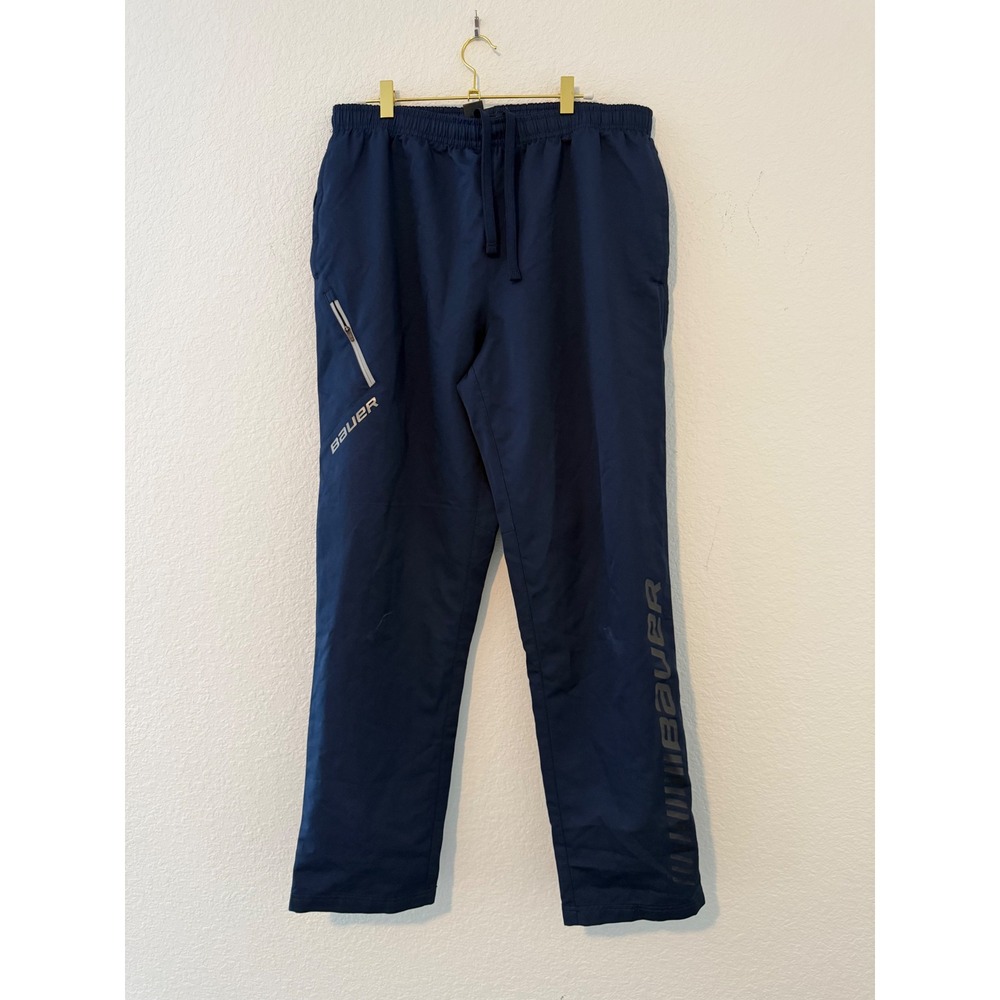Bauer Team Hockey Warmup Pants Navy Blue Athletic Mesh Lined Mens Large